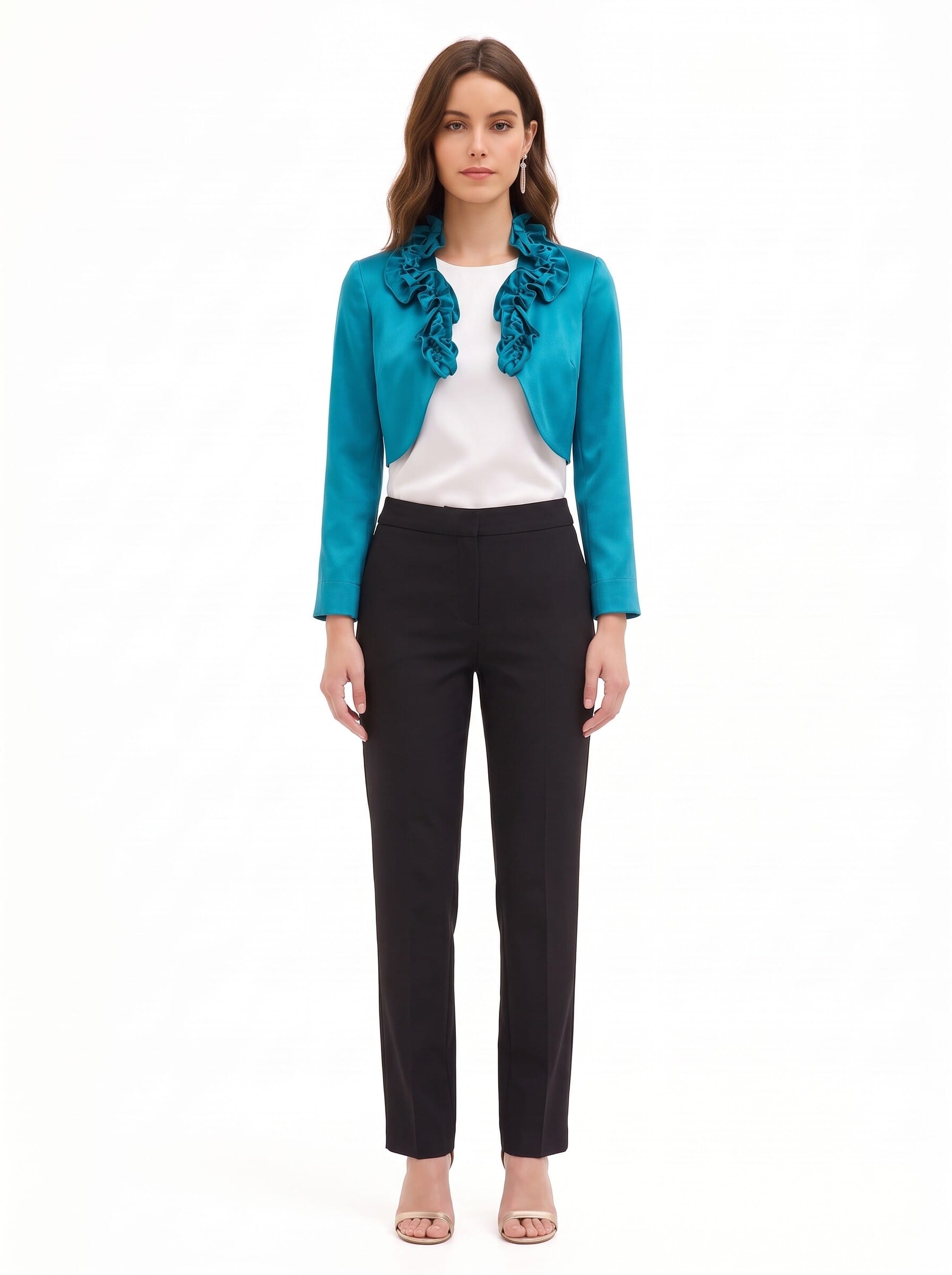 Rinascimento Satin Bolero Shawl with Ruffles