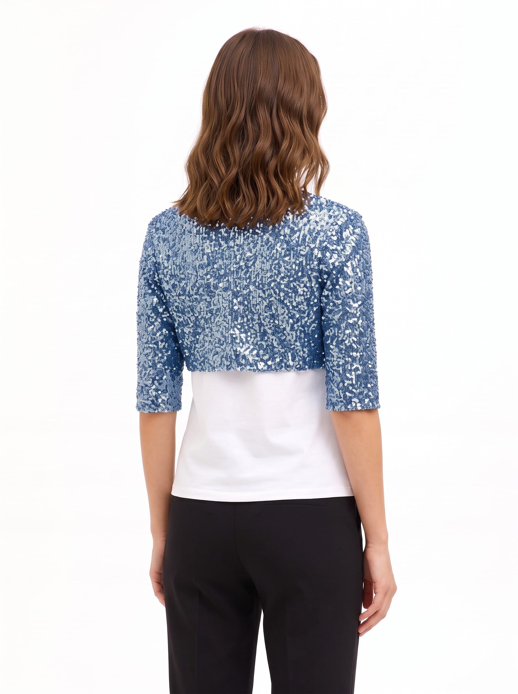 Rinascimento Open-Front Bolero Shawl Covered in Sequins