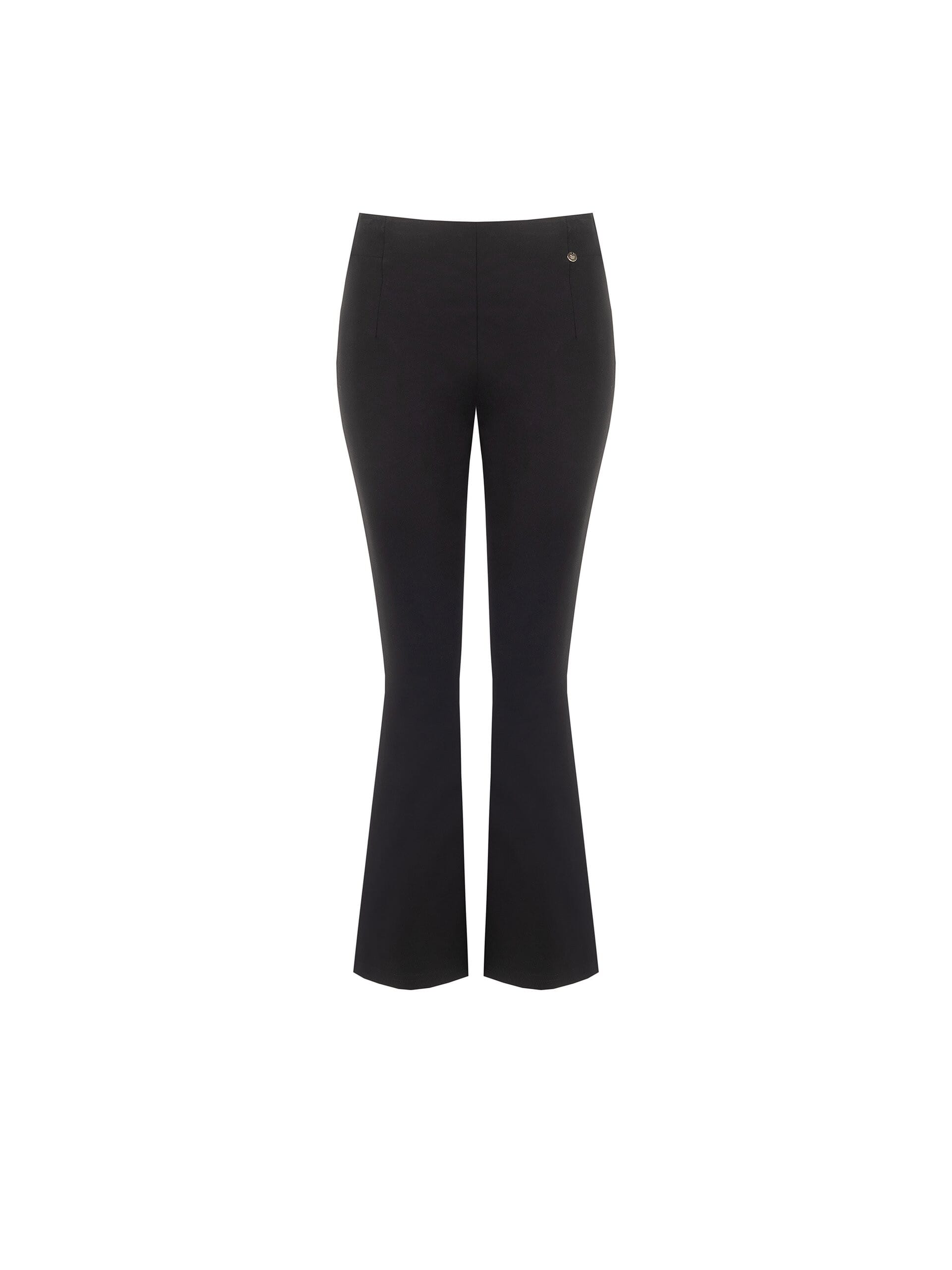 Pantaloni Flare Cropped In Misto Viscosa Con Elastico In Vita Rinascimento