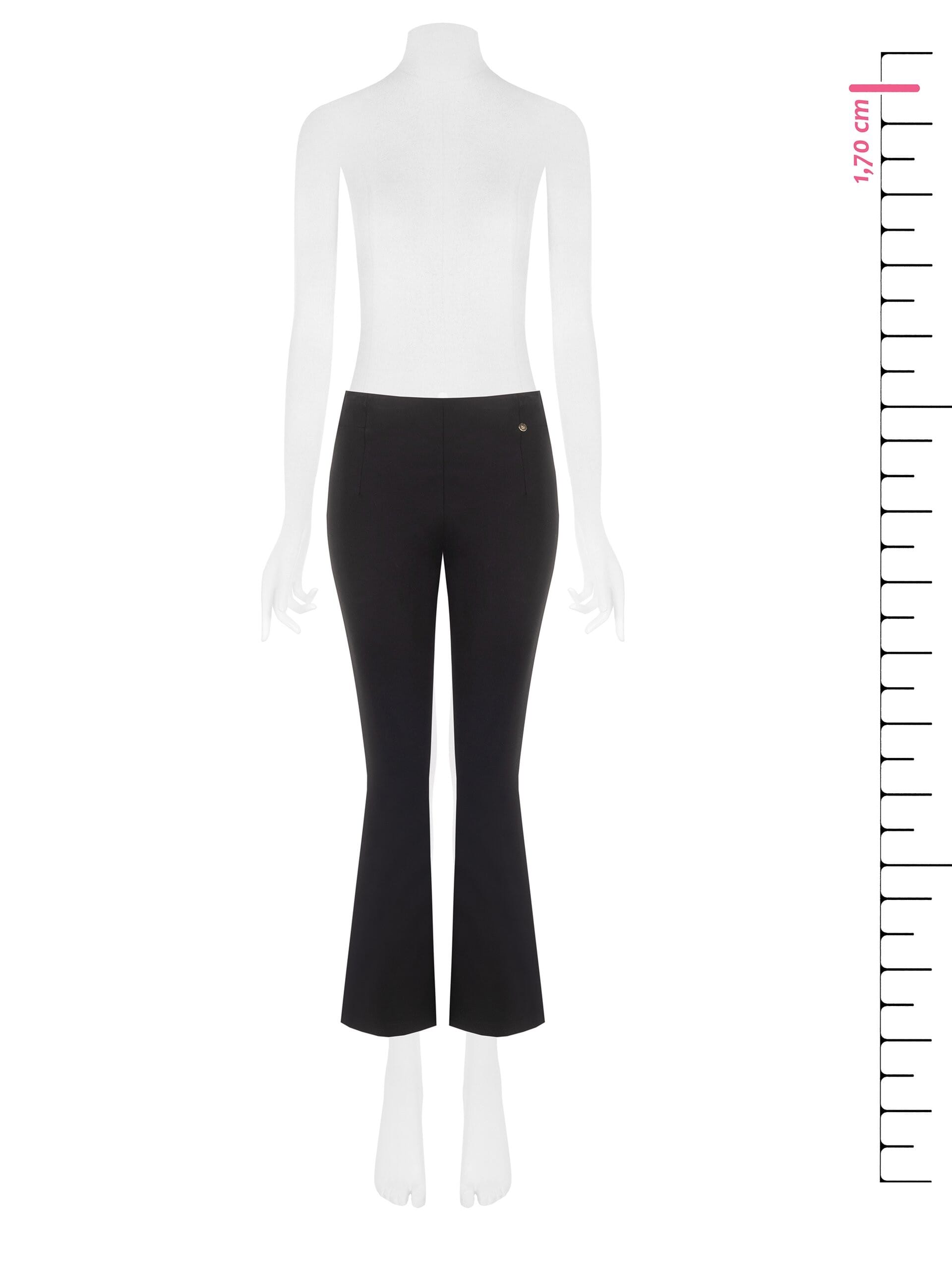 Pantaloni Flare Cropped In Misto Viscosa Con Elastico In Vita Rinascimento