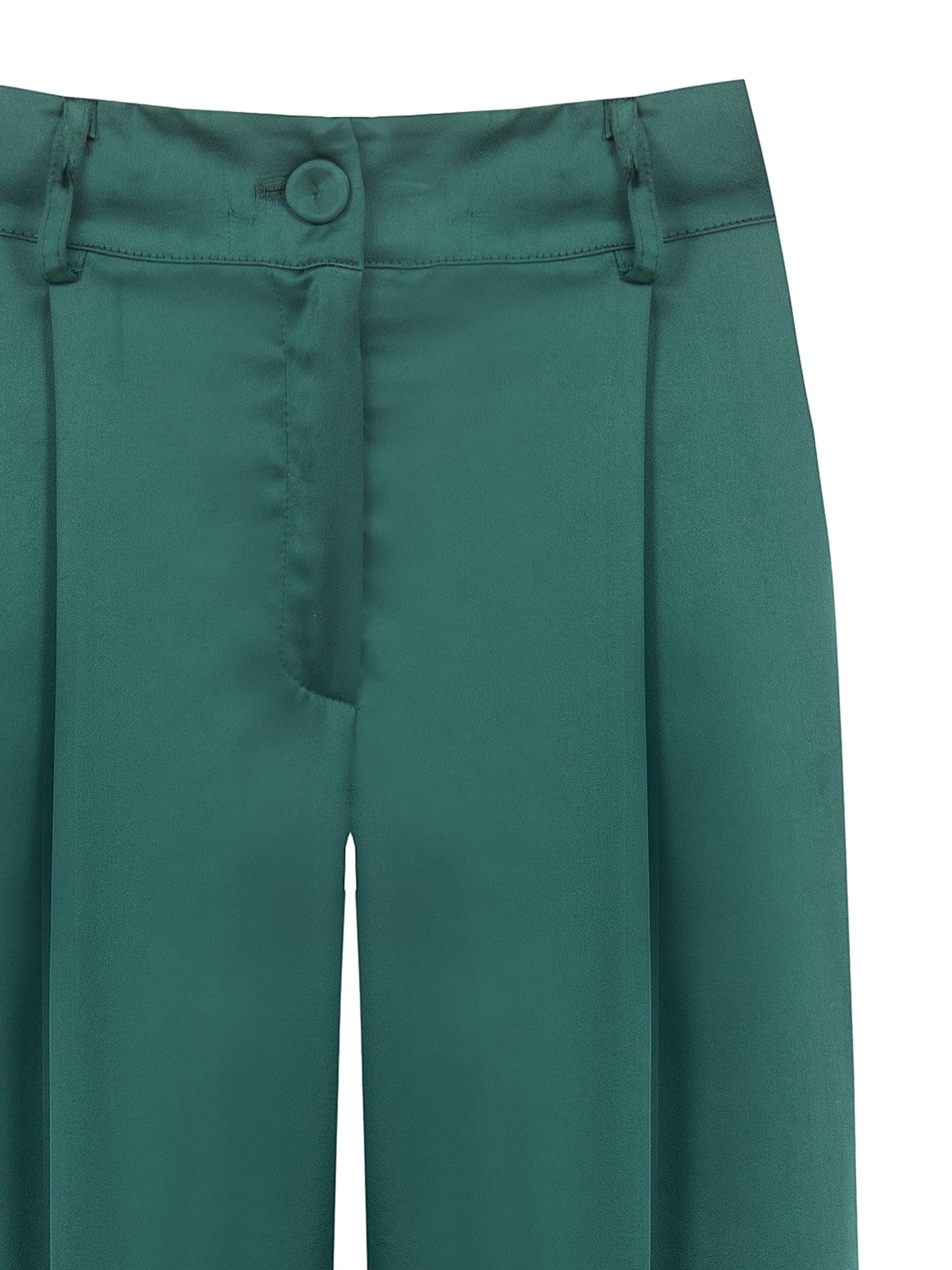 Pantaloni Palazzo In Raso Con Tasche E Pinces Rinascimento
