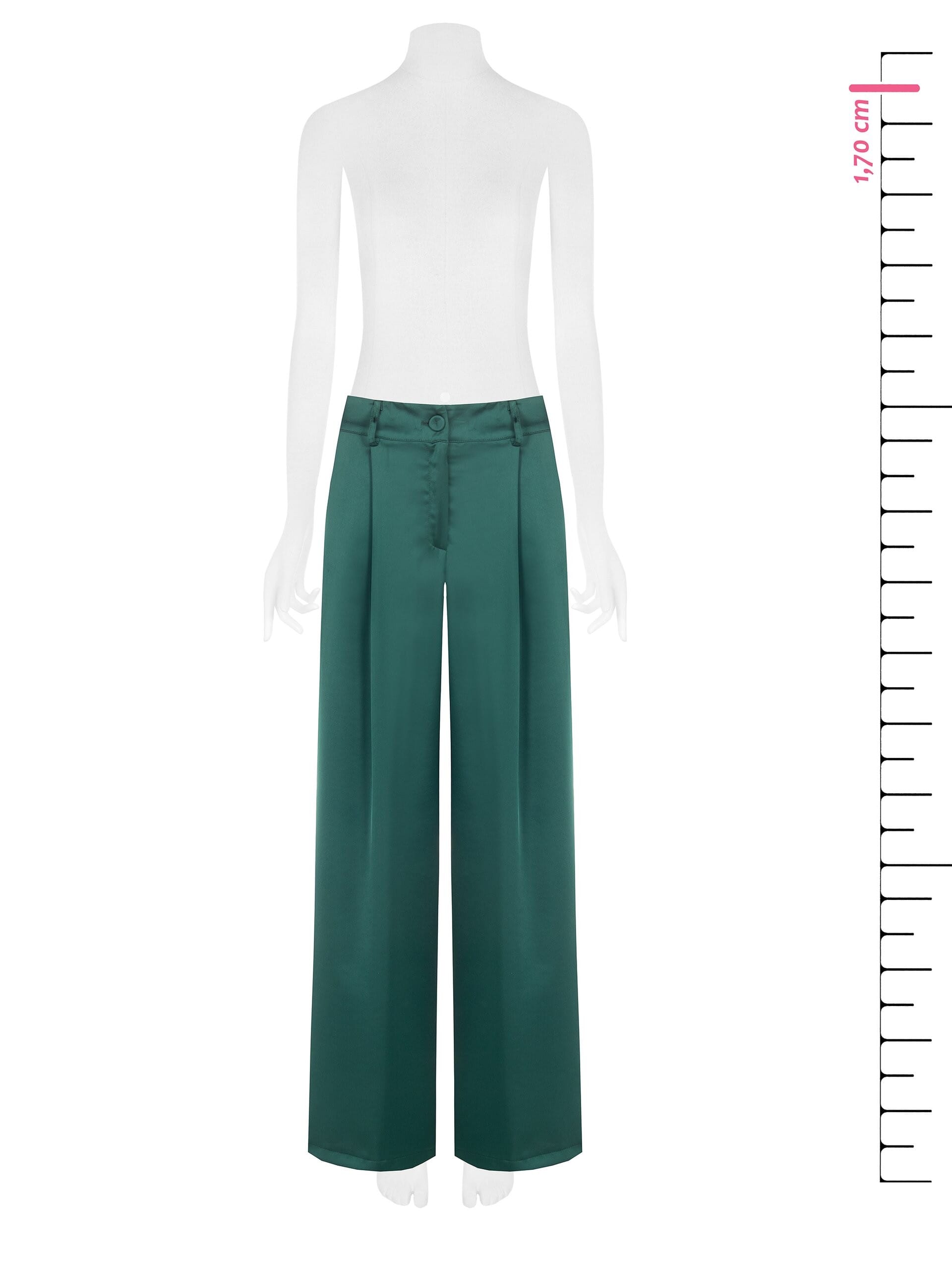 Pantaloni Palazzo In Raso Con Tasche E Pinces Rinascimento