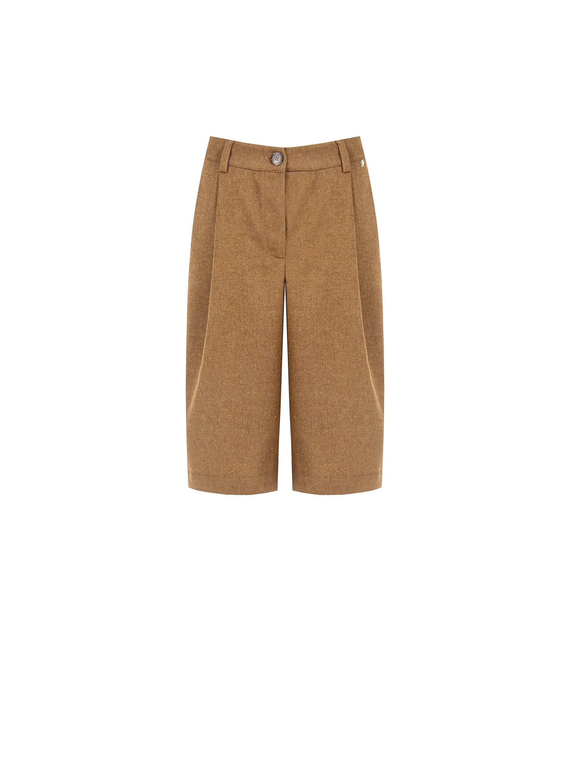 Bermuda en twill mélangé laine avec pinces « Rinascimento »