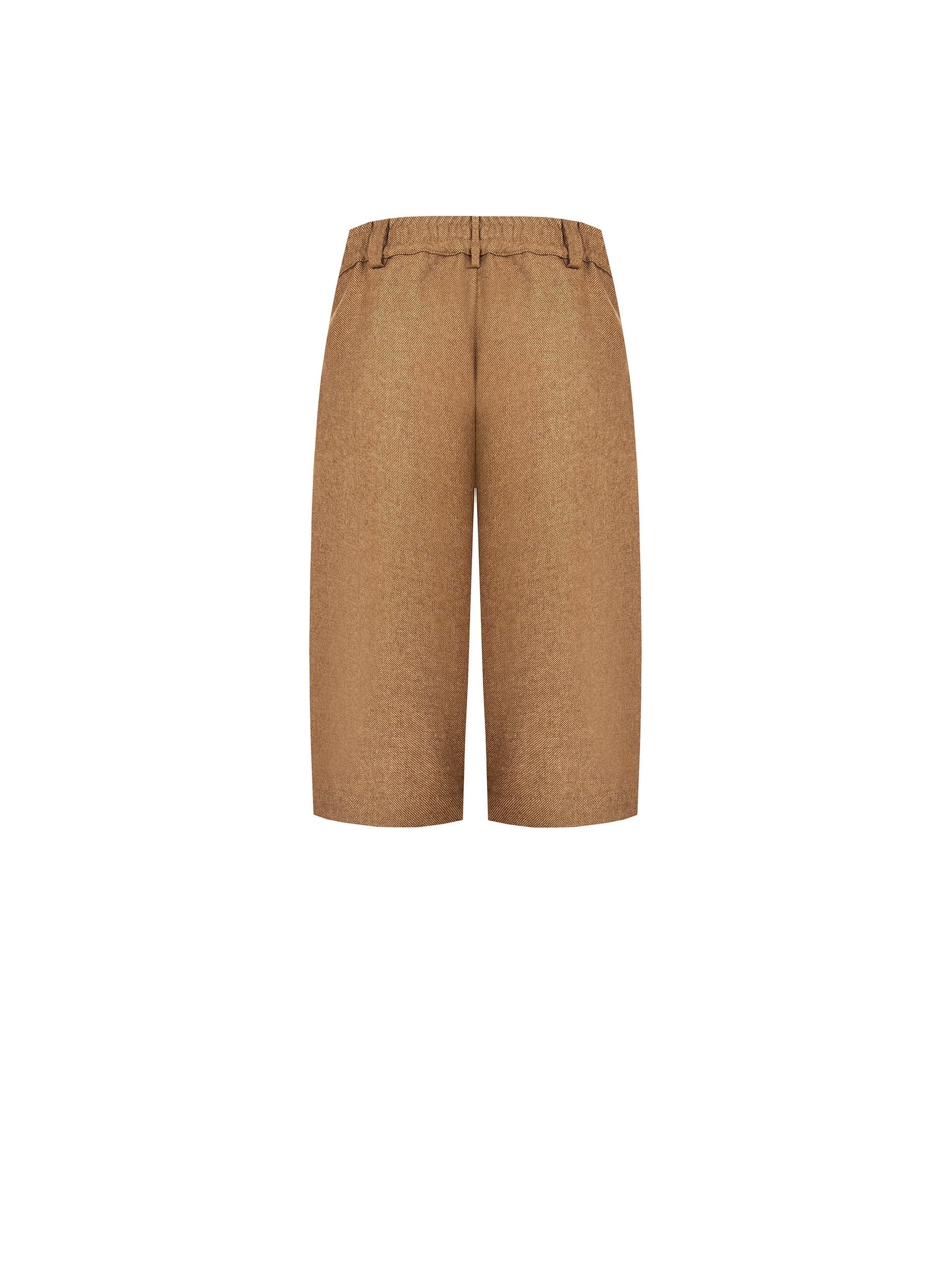 Bermuda en twill mélangé laine avec pinces « Rinascimento »