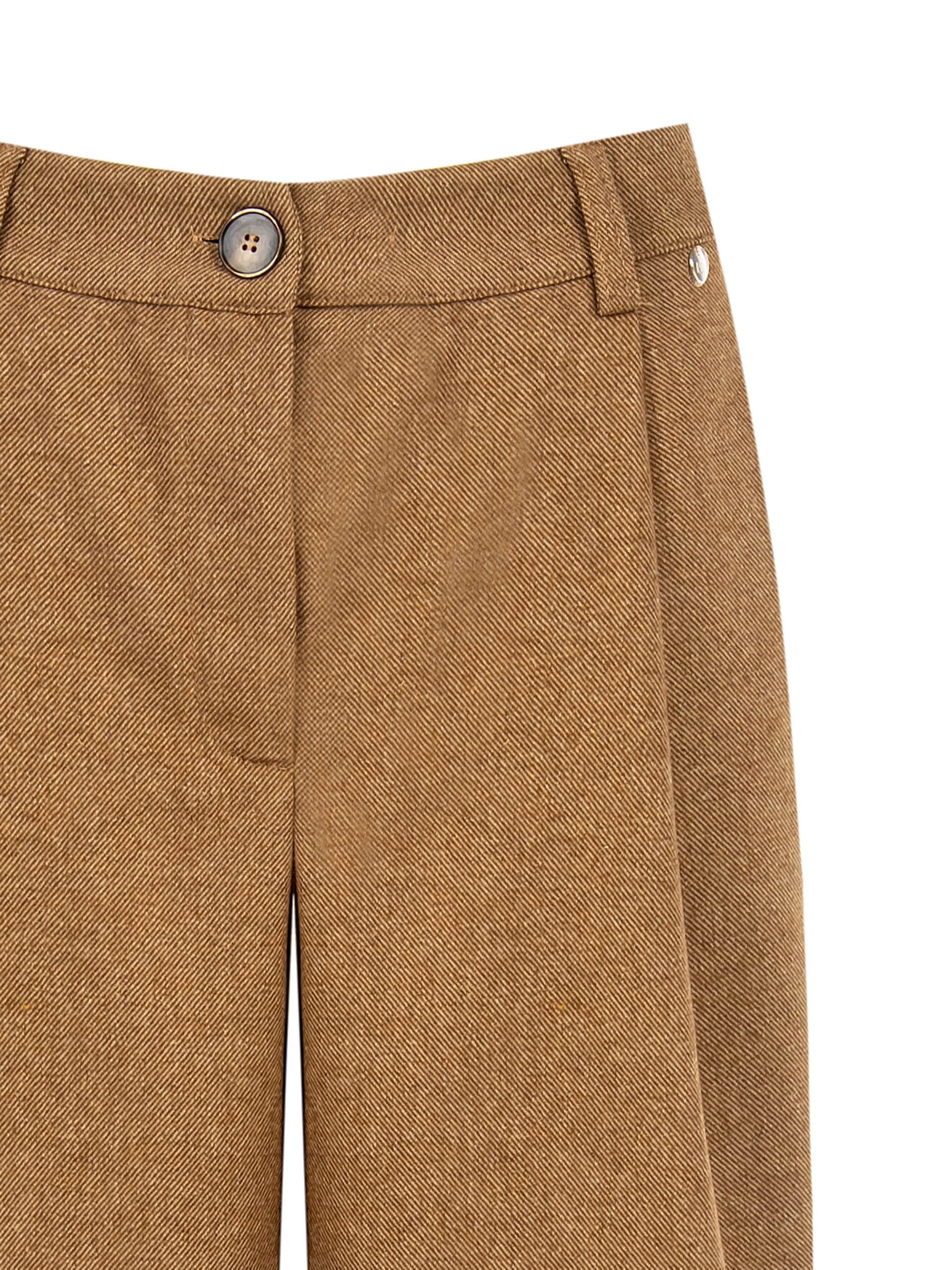 Bermuda en twill mélangé laine avec pinces « Rinascimento »