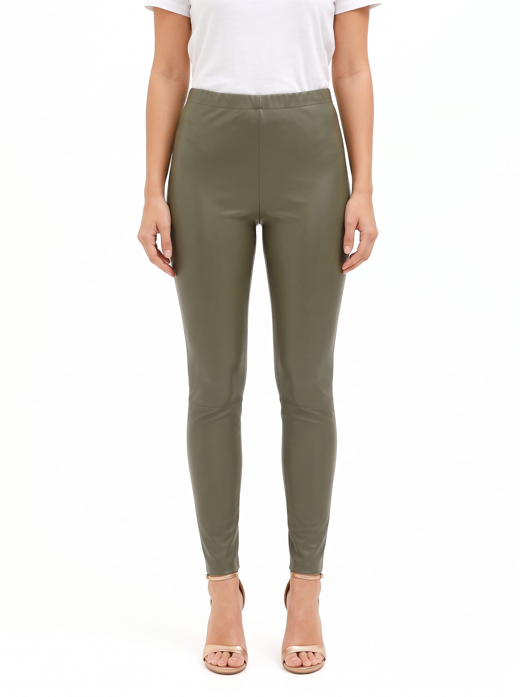 Pantalon legging en simili cuir avec élastique à la taille « Rinascimento »