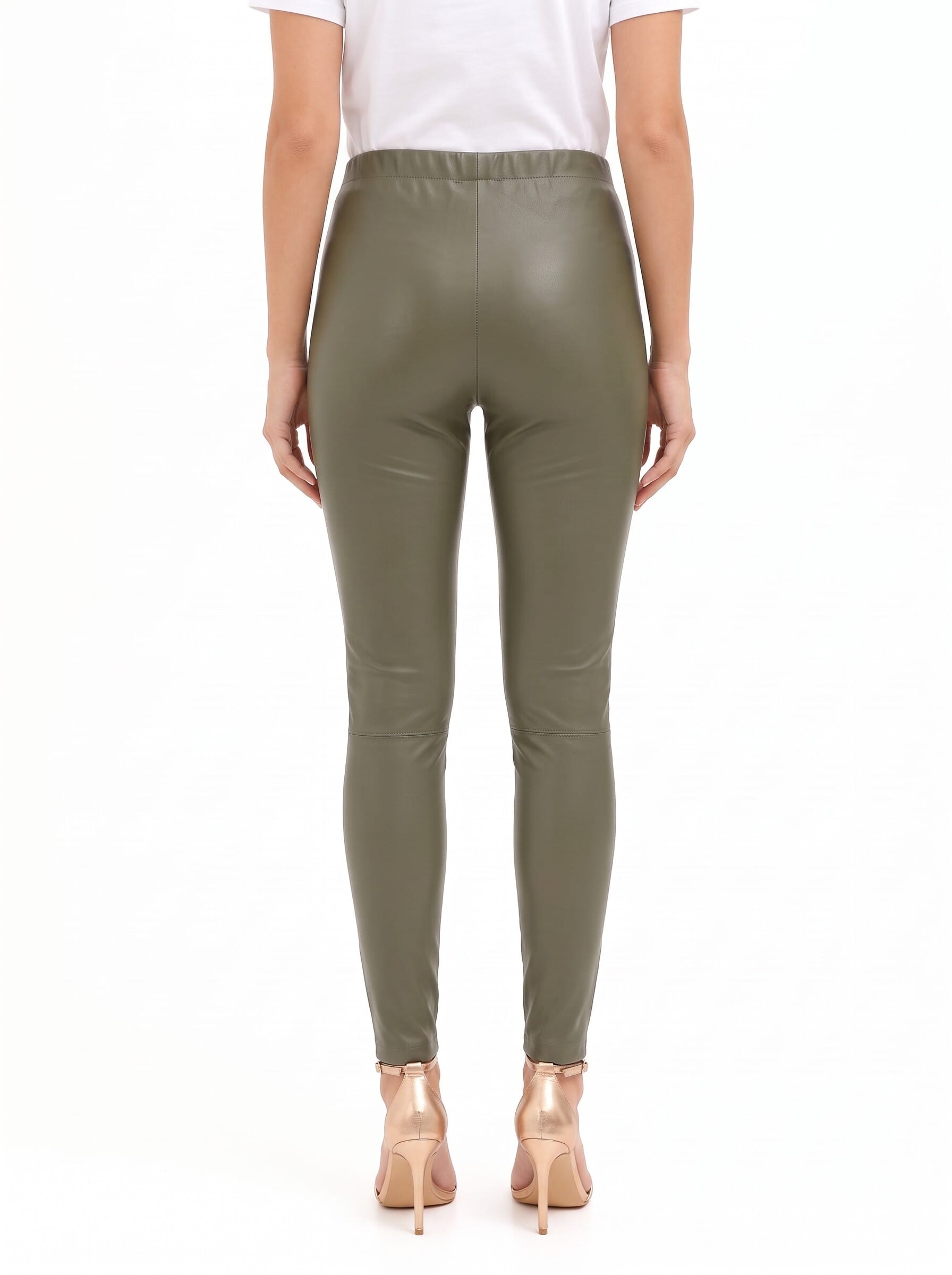 Pantalon legging en simili cuir avec élastique à la taille « Rinascimento »