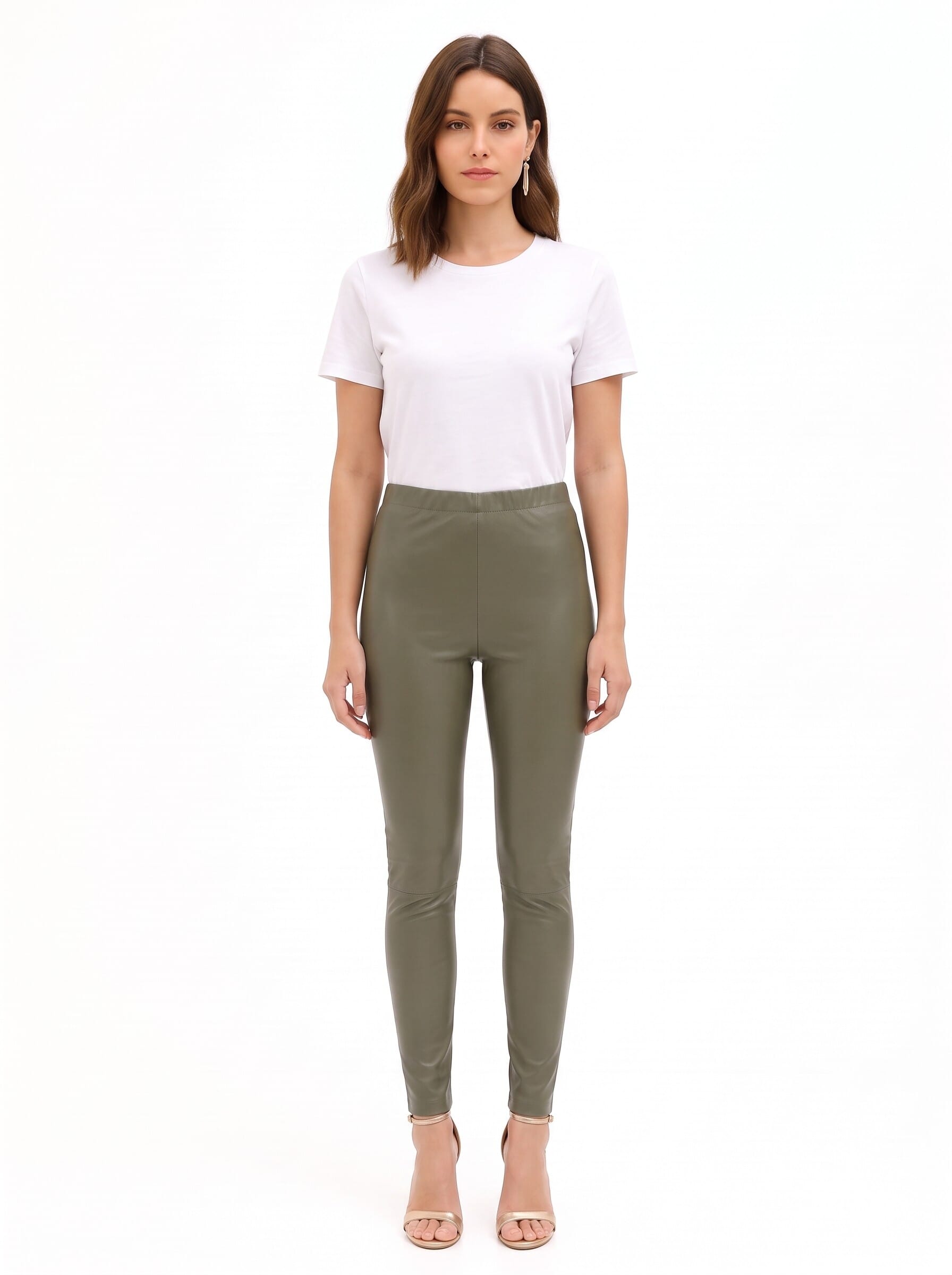 Pantalon legging en simili cuir avec élastique à la taille « Rinascimento »