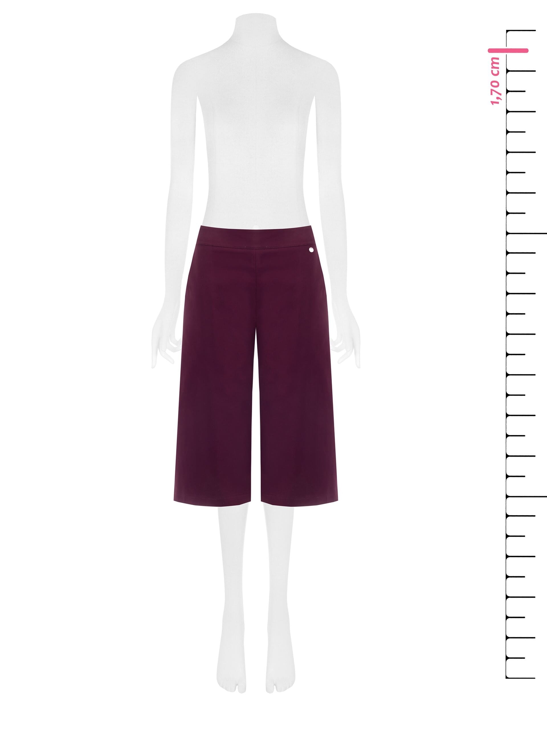 Pantalon court en tissu structuré extensible, avec poches et fermeture éclair latérale, Rinascimento