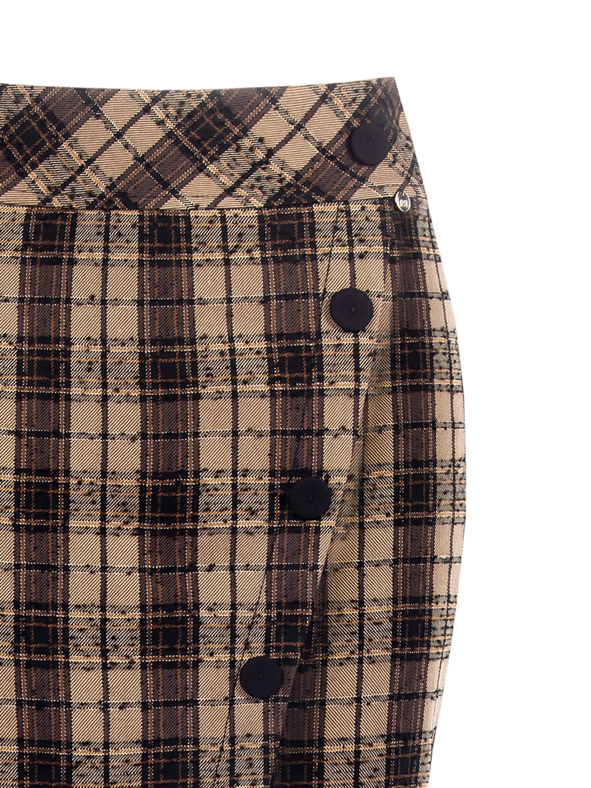 Gonna A Tubino Ad Incrocio In Tweed Con Bottoni Rinascimento