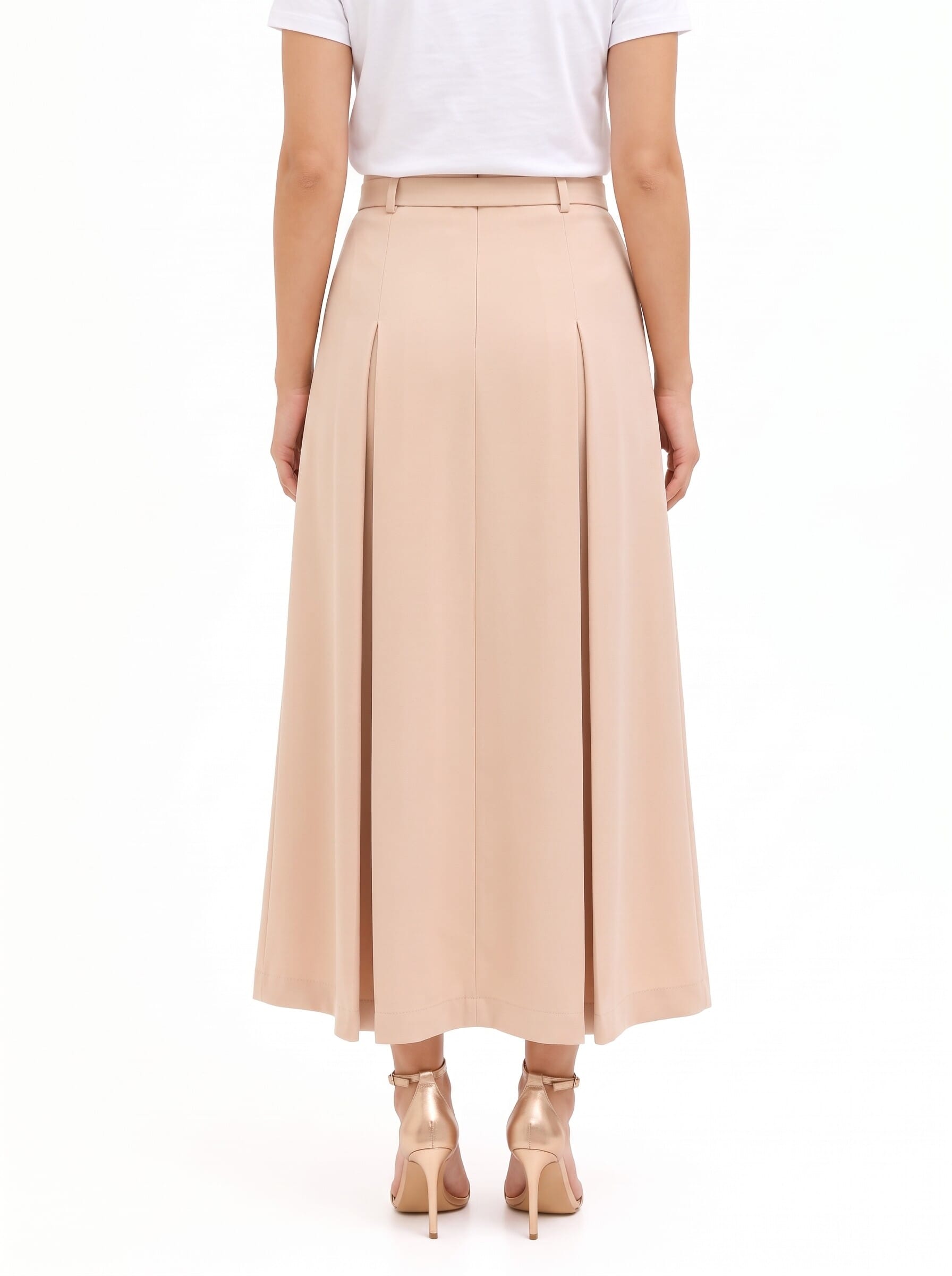 Gonna A Pieghe Maxi Con Cintura Rigida Coordinata Rinascimento