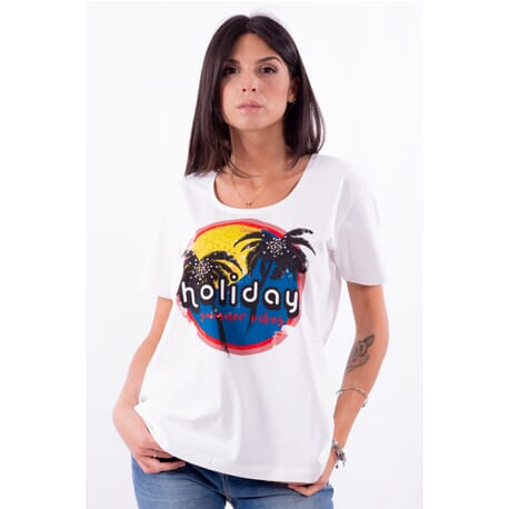 T-Shirt De Couleur Unie Avec Une Impression De La Personne Par Marina Rinaldi