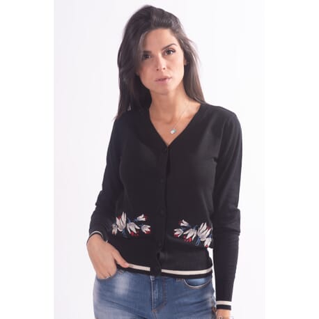 Cardigan With Floral Pattern Fracomina