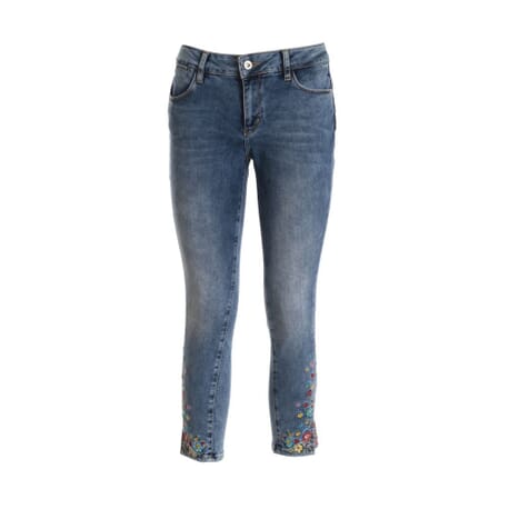 Denim With Floral Inserts Fracomina