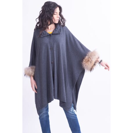 Cape With Fur At The Sleeves Francesca Mercurial