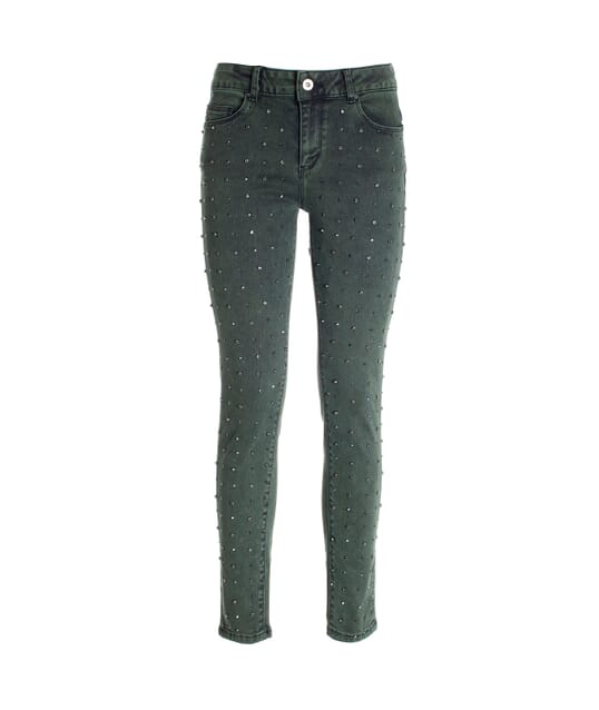 Push Up Effect Skinny Jeans In Denim Color With Stone Wash Fracomina
