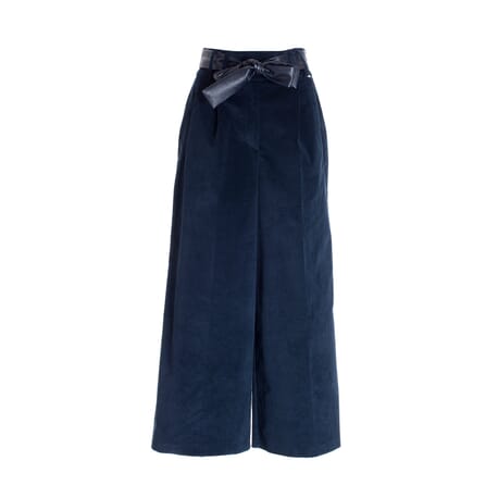 Wide Culotte Trousers In Fracomina Velvet