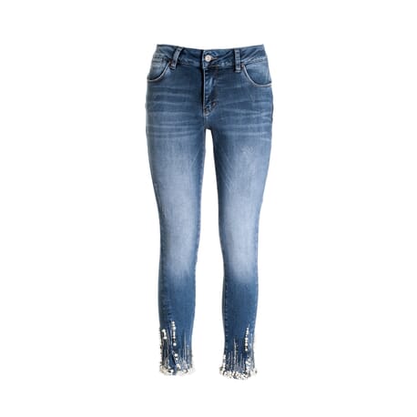 Jeans Skinny Cropped Effetto Push Up In Denim Con Lavaggio Medio Fracomina
