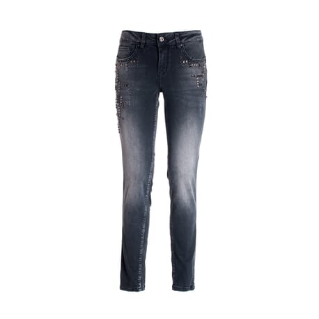 Push Up Effect Skinny Jeans In Black Denim With Dark Wash Fracomina