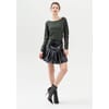 Wide Mini Skirt In Eco Leather Crocodile Print Effect Fracomina