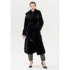 Regular Long Coat In Eco Fur Fracomina