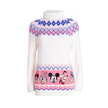 Regular Sweater With Angora And Wool And With Disney Jacquard Fracomina