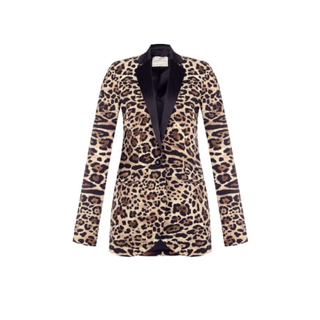 Renaissance Leopard Print Tuxedo Jacket
