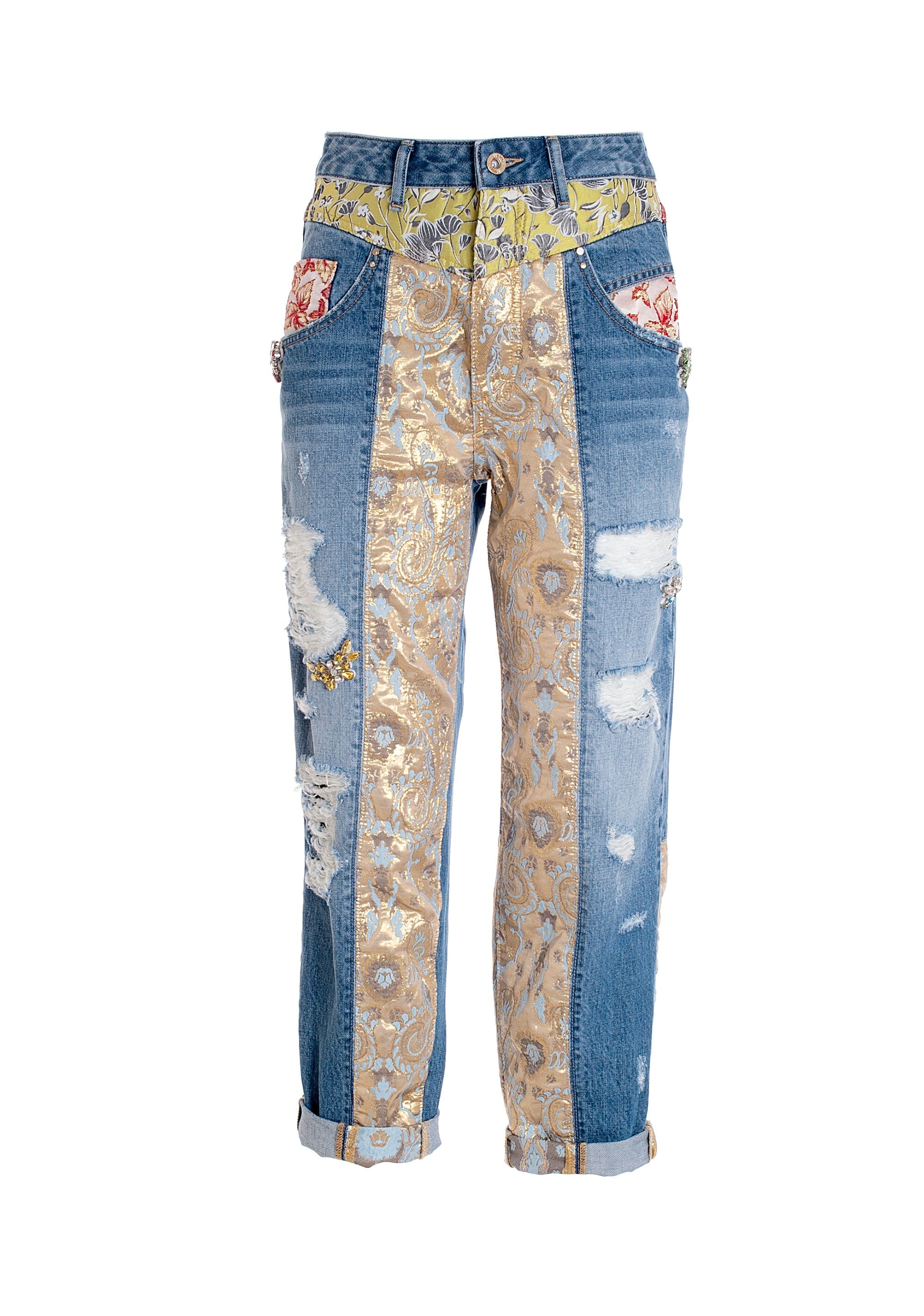 Boyfriend Carrot Jeans In Denim With Medium Wash Fracomina - Vestit