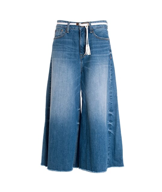 Jeans Flare In Denim Con Lavaggio Medio Fracomina
