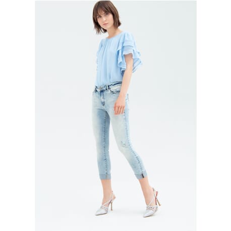 Jeans Slim In Denim Con Lavaggio Bleached Fracomina
