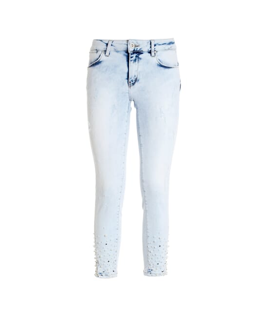 Jeans Slim Cropped In Denim Con Lavaggio Chiaro Bleached Fracomina