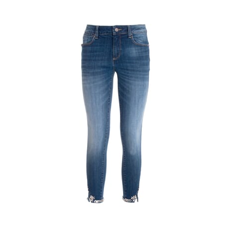 Jeans Cropped Effetto Push Up In Denim Con Lavaggio Scuro Fracomina