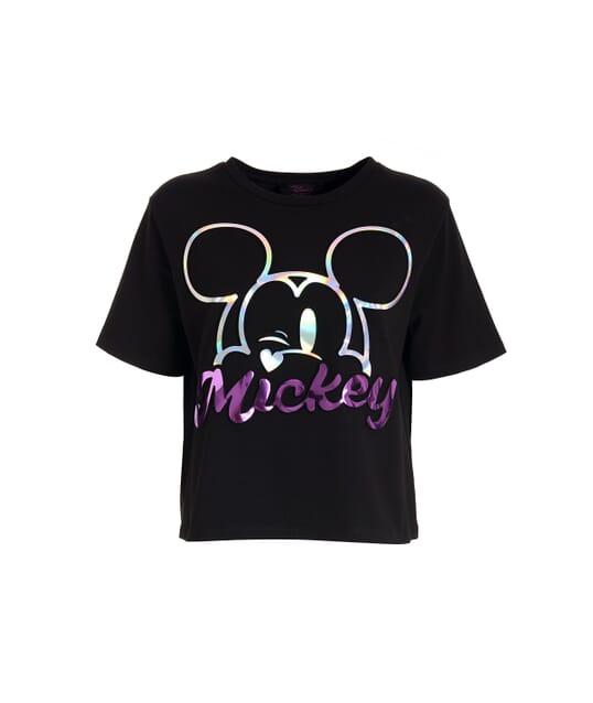 T-Shirt Over In Jersey Con Stampa Mickey Mouse Fracomina
