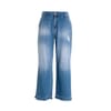 Jeans Culotte Cropped In Denim Con Lavaggio Medio Fracomina