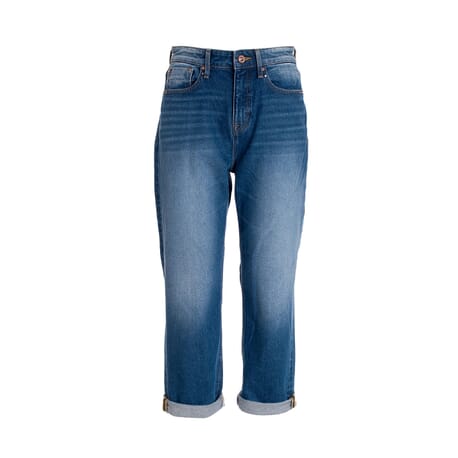 Jeans Boyfriend Cropped In Denim Con Lavaggio Medio Fracomina
