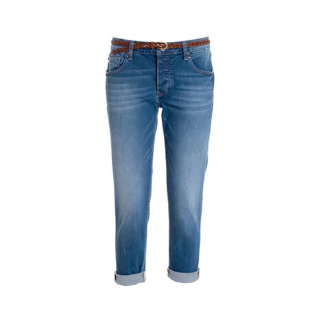 Jeans Boyfriend Cropped In Denim Lavaggio Medio Fracomina