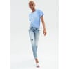 Slim Jeans In Denim With Bleached Wash Fracomina