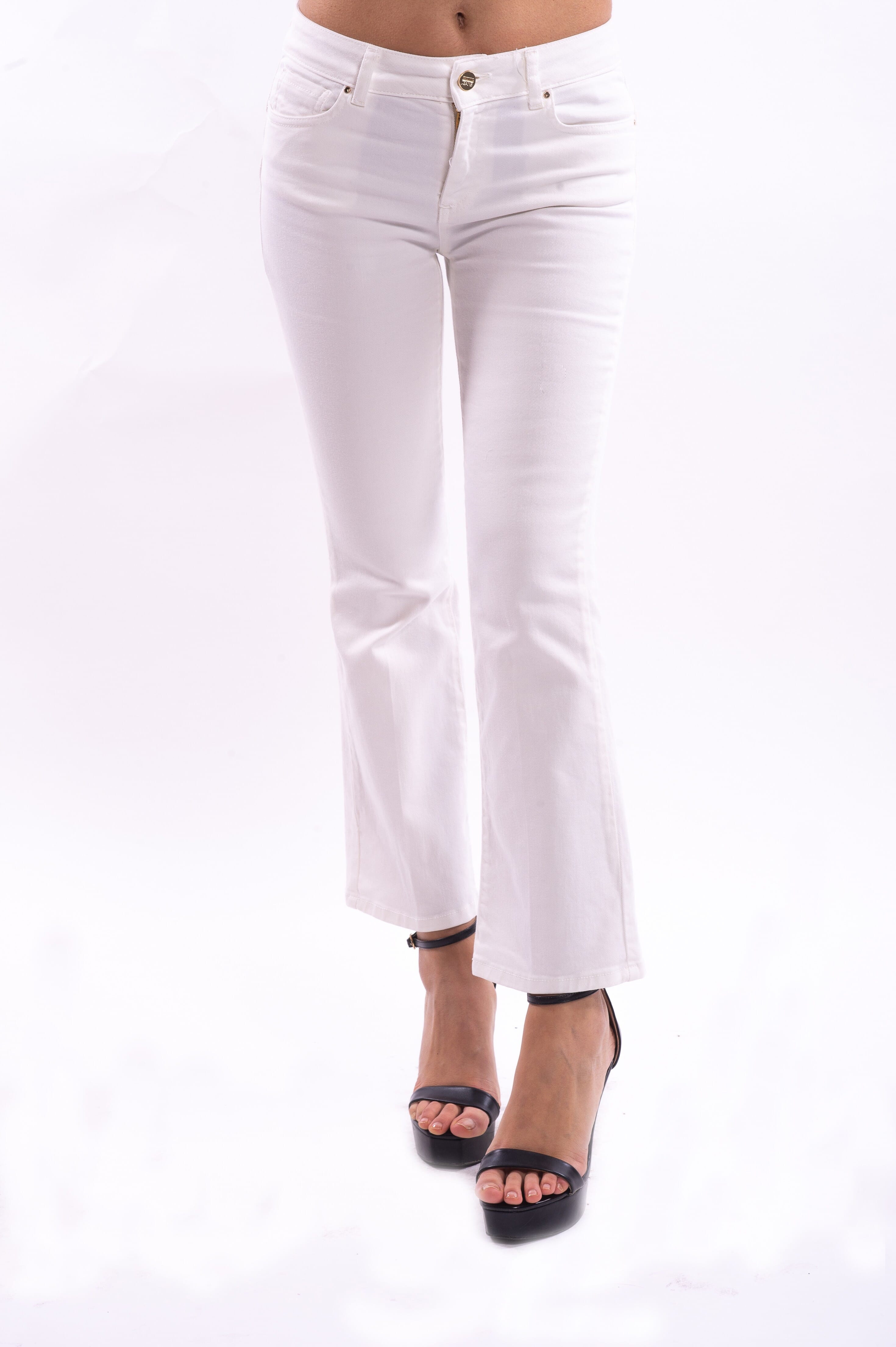 Jeans Bella Flare Cropped In Sofisticato Denim Stretch Colorato Fracomina