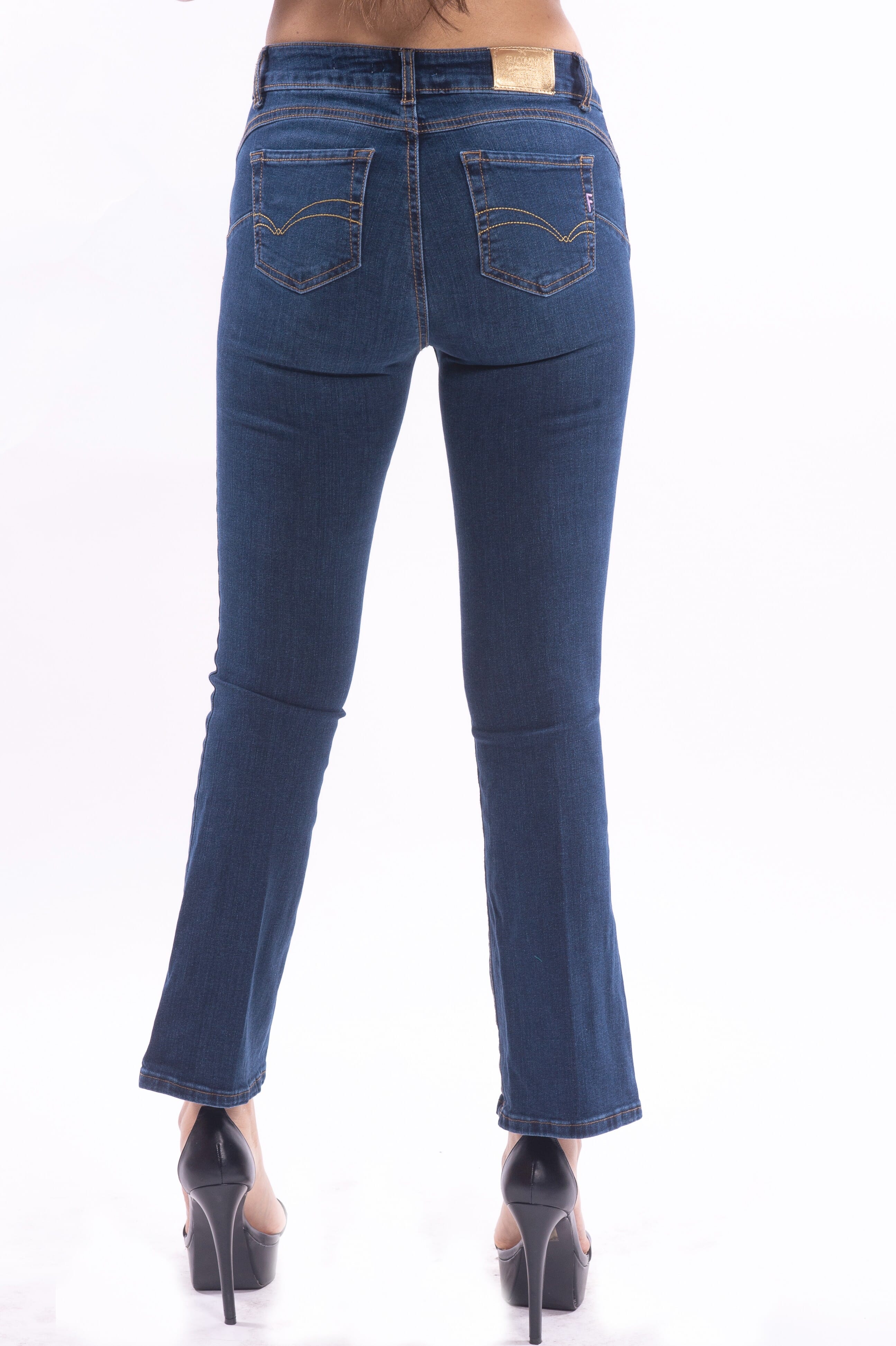 Jeans Bella Flare Cropped In Sofisticato Denim Stretch Fracomina