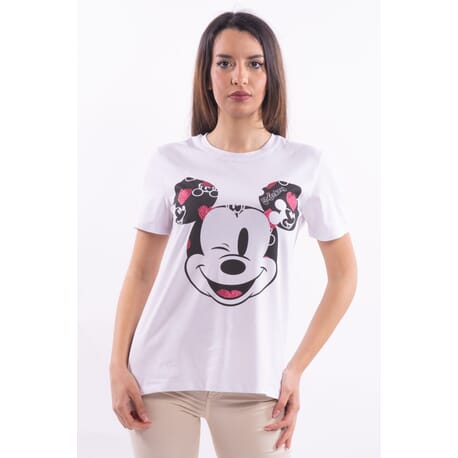 T-Shirt Regular In Jersey Con Stampa Mickey Mouse Fracomina
