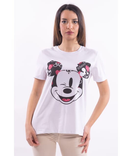 T-Shirt Regular In Jersey Con Stampa Mickey Mouse Fracomina