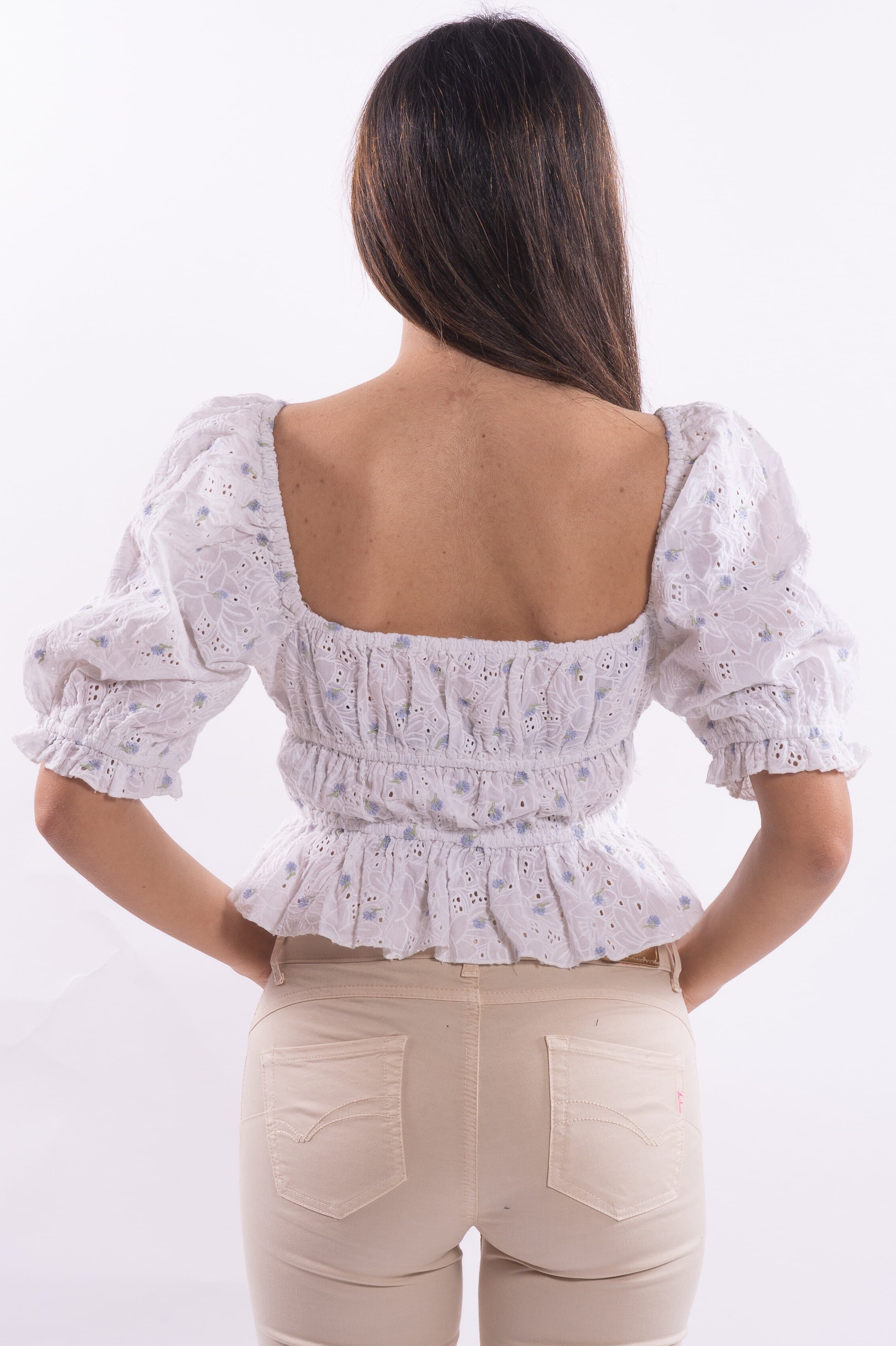 Top Crop Con Stampa Floreale Guess