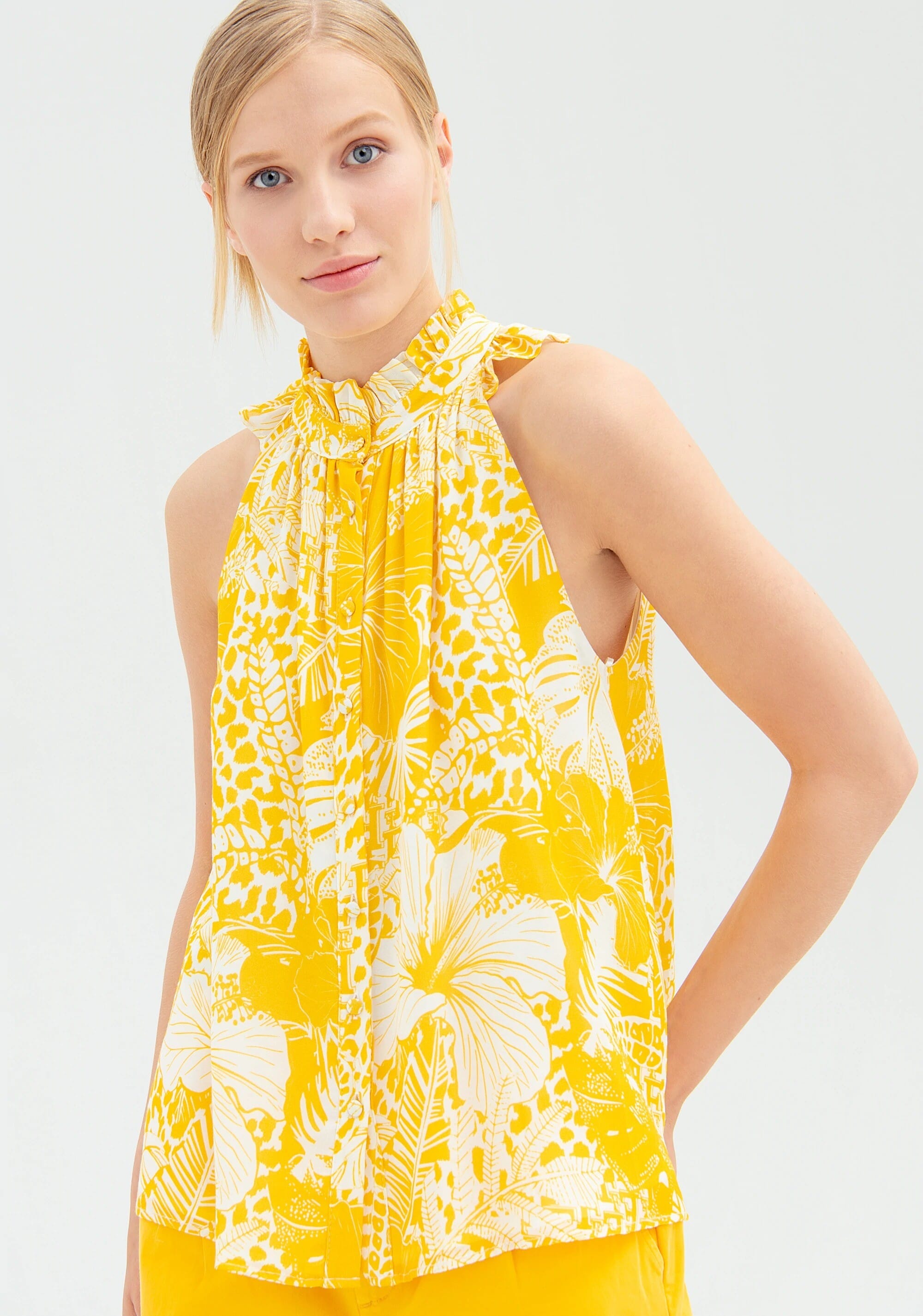 Sleeveless Top In Floral Pattern Fracomina