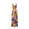 Long Floral Print Dress With Slit Rinascimento