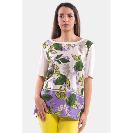 T-Shirt With Purple Luisa Floral Print