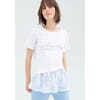 T-Shirt Svasata In Jersey Con Pannello In Pizzo Fracomina