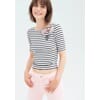 Cropped T-Shirt In Jersey With Stripes Fracomina