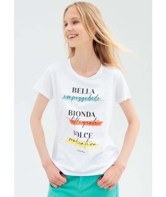 T-Shirt Regular In Jersey Con Stampa Lettering Fracomina