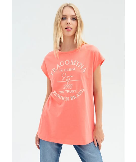 T-Shirt Over In jersey Con Stampa Fracomina