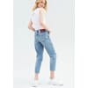 Boyfriend Cropped Jeans In Denim With Light Wash Fracomina